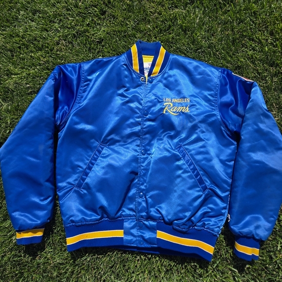 Vintage Starter NFL Los Angeles Rams Button Up Satin Jacket Size Men's Medium M - Picture 2 of 16